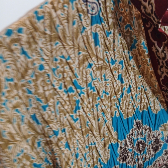 Vintage Nicola Crinkle Broomstick Top Boho Whimsigoth Paisley Oversized - Picture 5 of 11